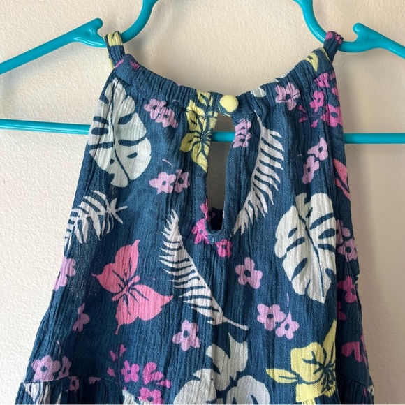 🌼 5/$25 George Girls Tropical Floral Sundress Navy Size 4 Sleeveless Rayon - Picture 4 of 6